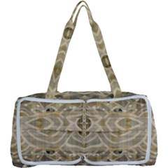Ecru And Brown Intricate Pattern Multi Function Bag by SpinnyChairDesigns