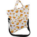 Orange Goldfish Pattern Fold Over Handle Tote Bag View1