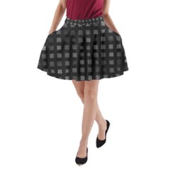 Abstract Black Checkered Pattern A-line Pocket Skirt by SpinnyChairDesigns