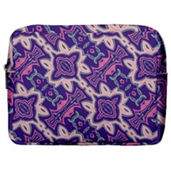 Amethyst And Pink Checkered Stripes Make Up Pouch (large) by SpinnyChairDesigns