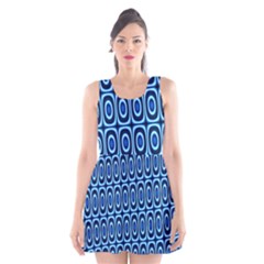 Abstract Blue Circles Mosaic Scoop Neck Skater Dress by SpinnyChairDesigns