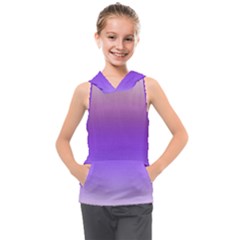 Plum And Violet Purple Gradient Ombre Color Kids  Sleeveless Hoodie by SpinnyChairDesigns