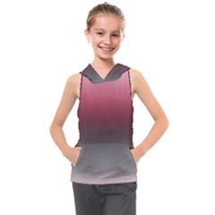 Blush Pink And Grey Gradient Ombre Color Kids  Sleeveless Hoodie by SpinnyChairDesigns