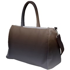 Brown And Grey Gradient Ombre Color Duffel Travel Bag by SpinnyChairDesigns