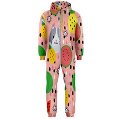 Cats And Fruits  Hooded Jumpsuit (men)  by Sobalvarro