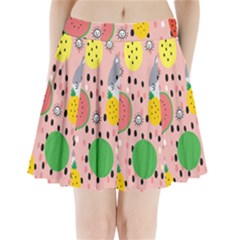 Cats And Fruits  Pleated Mini Skirt by Sobalvarro