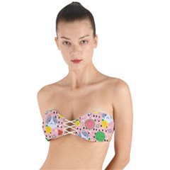 Cats And Fruits  Twist Bandeau Bikini Top by Sobalvarro