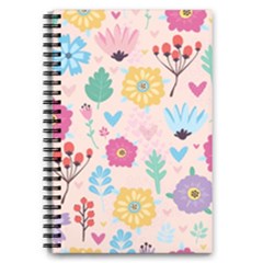 Tekstura-fon-tsvety-berries-flowers-pattern-seamless 5 5  X 8 5  Notebook by Sobalvarro