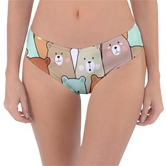 Colorful-baby-bear-cartoon-seamless-pattern Reversible Classic Bikini Bottoms by Sobalvarro