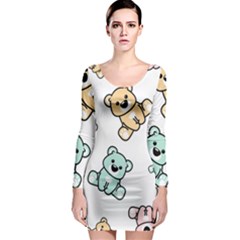 Bears Long Sleeve Bodycon Dress by Sobalvarro