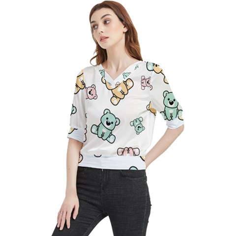 Bears Quarter Sleeve Blouse by Sobalvarro