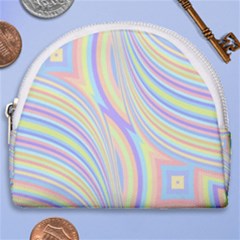 Pastel Color Stripes  Horseshoe Style Canvas Pouch by SpinnyChairDesigns