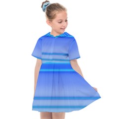 Blue Purple Color Stripes Ombre Kids  Sailor Dress by SpinnyChairDesigns