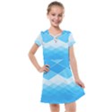 Light Blue and White Color Diamonds Kids  Cross Web Dress View1