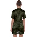 Army Green and Black Plaid Satin Short Sleeve Pyjamas Set View2