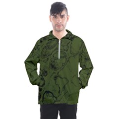 Amy Green Color Grunge Men s Half Zip Pullover by SpinnyChairDesigns