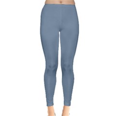 Faded Denim Blue Color Inside Out Leggings by SpinnyChairDesigns
