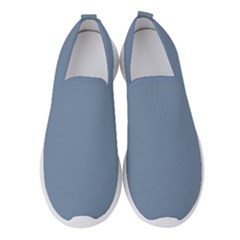 Faded Denim Blue Color Women s Slip On Sneakers by SpinnyChairDesigns