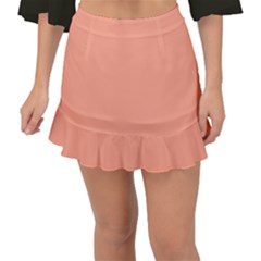True Peach Color Fishtail Mini Chiffon Skirt by SpinnyChairDesigns
