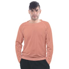 True Peach Color Men s Long Sleeve Raglan Tee