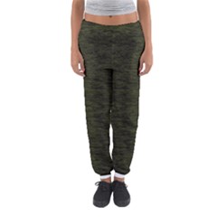 Army Green Color Textured Women s Jogger Sweatpants by SpinnyChairDesigns