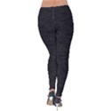 Black Color Texture Velvet Leggings View2
