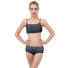 Black Gradient Ombre Color Layered Top Bikini Set