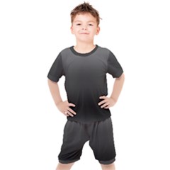 Black Gradient Ombre Color Kids  Tee And Shorts Set by SpinnyChairDesigns