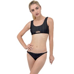 Pitch Black Color Stripes The Little Details Bikini Set by SpinnyChairDesigns