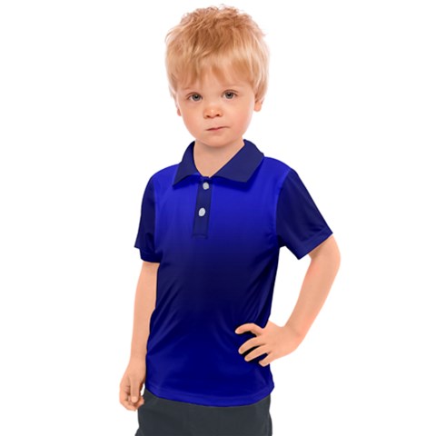 Cobalt Blue Gradient Ombre Color Kids  Polo Tee by SpinnyChairDesigns