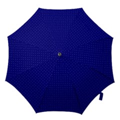 Navy Blue Color Polka Dots Hook Handle Umbrellas (large) by SpinnyChairDesigns