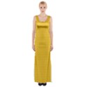 Saffron Yellow Color Polka Dots Thigh Split Maxi Dress View1