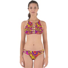 Colorful Boho Swirls Pattern Perfectly Cut Out Bikini Set by SpinnyChairDesigns