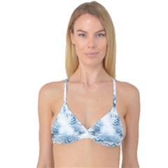 Boho Faded Blue Denim White Batik Reversible Tri Bikini Top by SpinnyChairDesigns