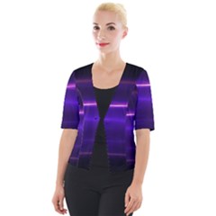 Electric Neon Indigo Black Ombre  Cropped Button Cardigan by SpinnyChairDesigns