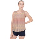 Boho Soft Peach Pattern Bubble Hem Chiffon Tank Top View1