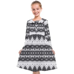 Boho Black And White  Kids  Midi Sailor Dress by SpinnyChairDesigns