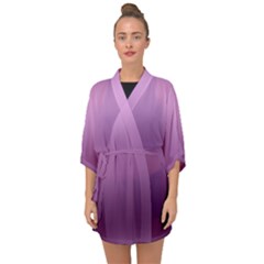 Purple Gradient Ombre Half Sleeve Chiffon Kimono by SpinnyChairDesigns
