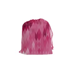 Blush Pink Geometric Pattern Drawstring Pouch (small) by SpinnyChairDesigns