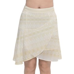 Boho Lemon Chiffon Pattern Chiffon Wrap Front Skirt by SpinnyChairDesigns