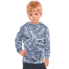 Faded Blue Abstract Art Kids  Hooded Pullover by SpinnyChairDesigns