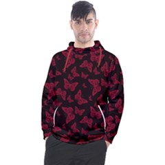 Red And Black Butterflies Men s Pullover Hoodie by SpinnyChairDesigns