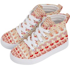 Boho Red Gold Kids  Hi-top Skate Sneakers by SpinnyChairDesigns