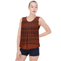 Cinnamon And Rust Ombre Bubble Hem Chiffon Tank Top by SpinnyChairDesigns