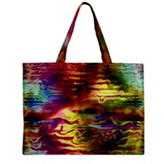 Electric Tie Dye Colors Zipper Mini Tote Bag by SpinnyChairDesigns