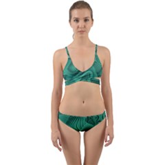 Biscay Green Swirls Wrap Around Bikini Set by SpinnyChairDesigns