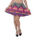 Boho Colorful Pattern Velvet Skater Skirt View1