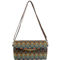 Boho Earth Colors Pattern Removable Strap Clutch Bag by SpinnyChairDesigns