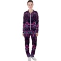 Boho Magenta Black Pattern Casual Jacket and Pants Set View1