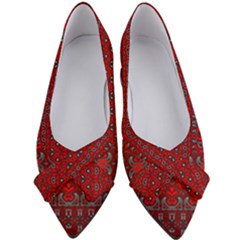 Boho Red Black Grey Women s Bow Heels by SpinnyChairDesigns